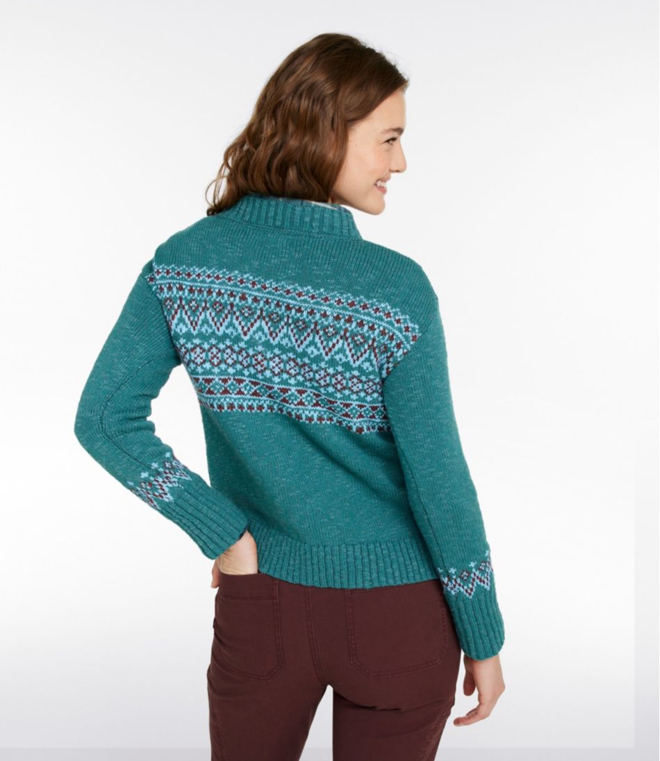 L.L.Bean | Women's Cotton Ragg Sweater, Crewneck Fair Isle