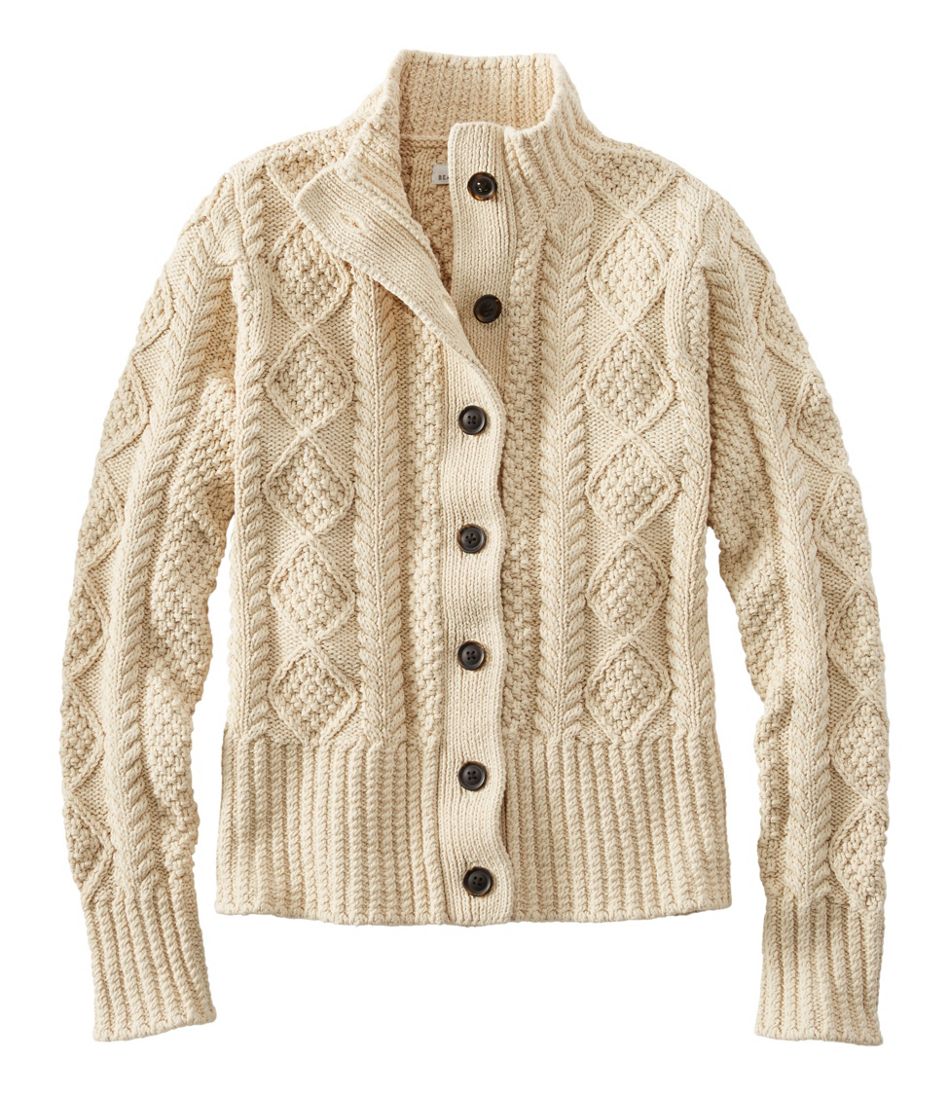 L.L.Bean | Women's Signature Cotton Fisherman Sweater, Short Cardigan
