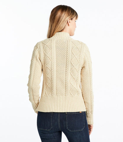 L.L.Bean | Women's Signature Cotton Fisherman Sweater, Short Cardigan