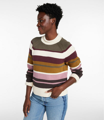 L.L.Bean | Women's Signature Original Cotton Sweater, Rollneck Stripe