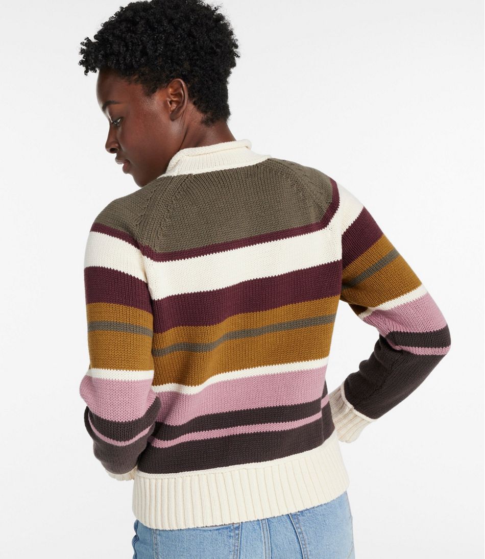 L.L.Bean | Women's Signature Original Cotton Sweater, Rollneck Stripe