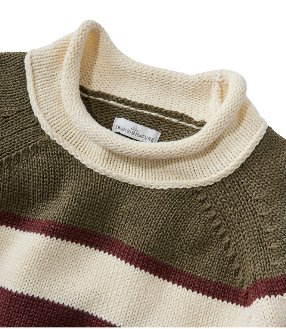 L.L.Bean | Women's Signature Original Cotton Sweater, Rollneck Stripe