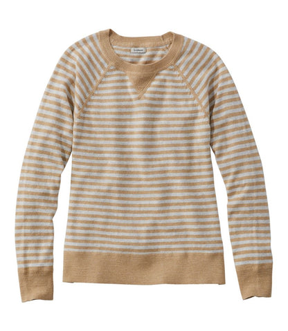 L.L.Bean | Women's Organic Cotton Slub Sweater, Crewneck Stripe