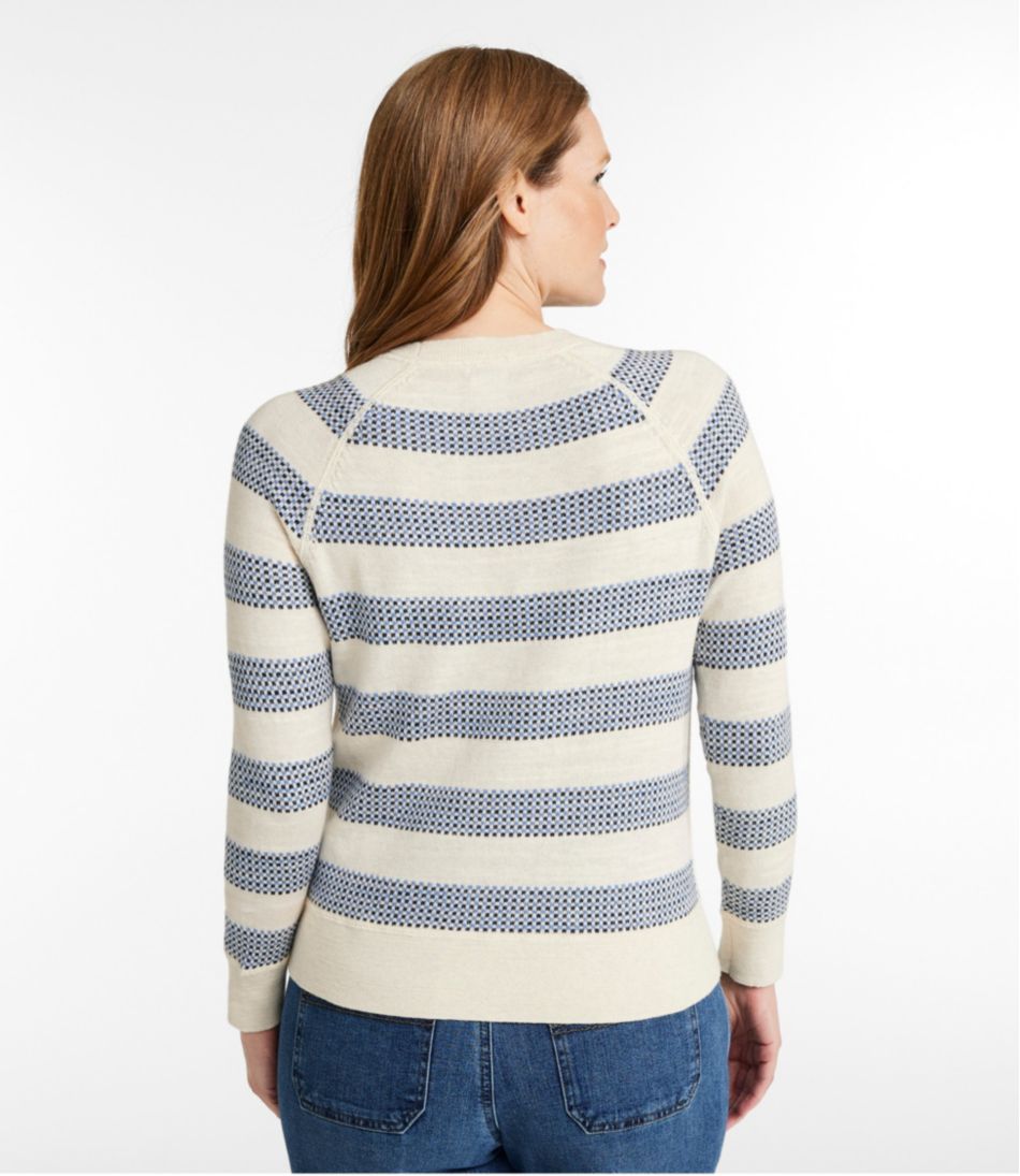 L.L.Bean | Women's Organic Cotton Slub Sweater, Crewneck Stripe
