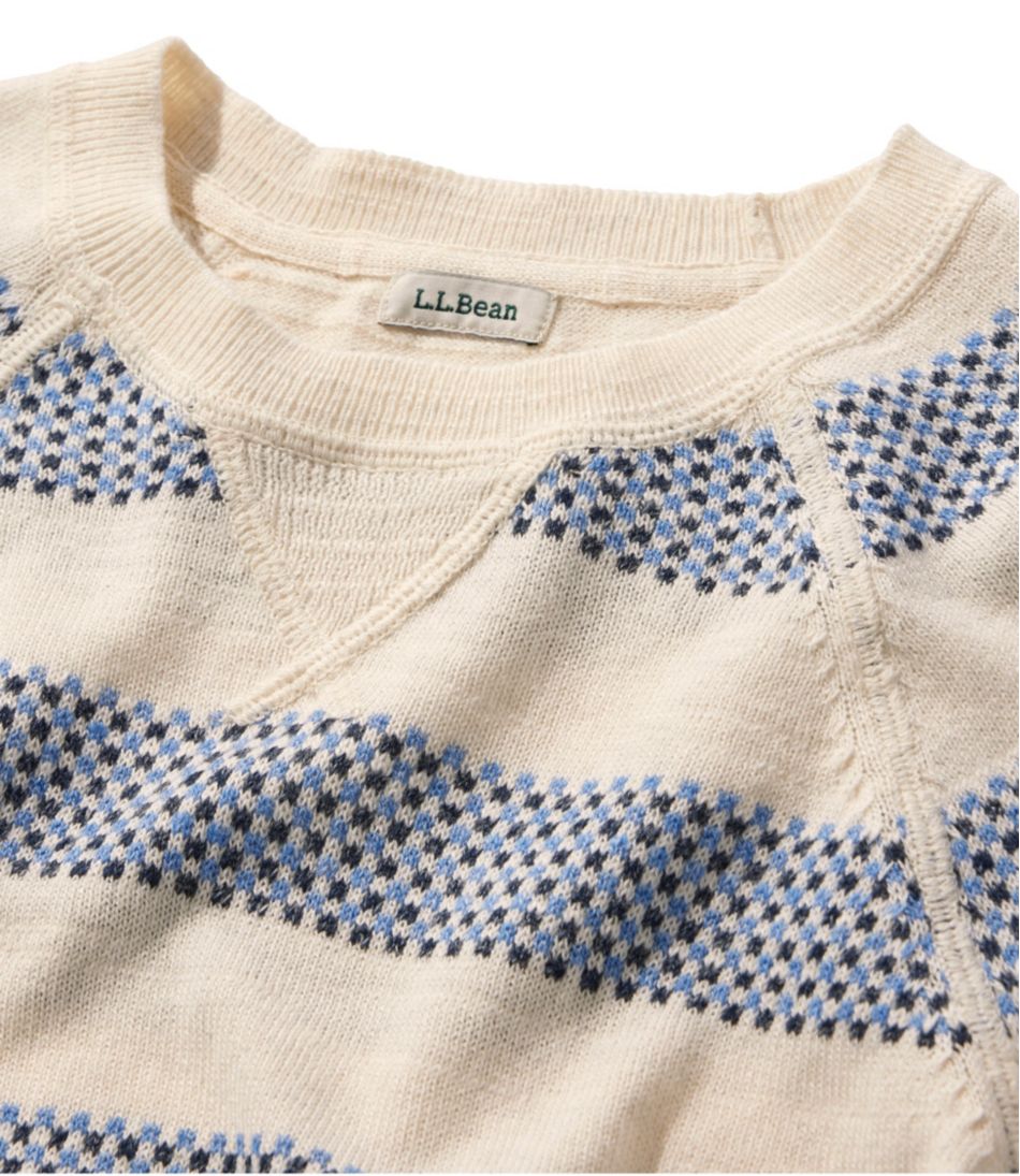 L.L.Bean | Women's Organic Cotton Slub Sweater, Crewneck Stripe