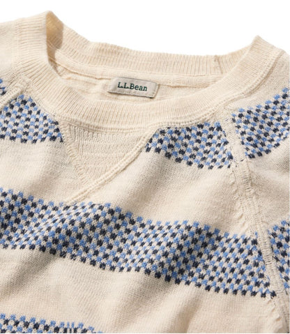 L.L.Bean | Women's Organic Cotton Slub Sweater, Crewneck Stripe