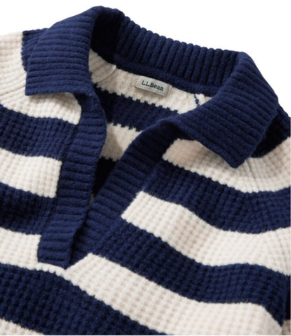 L.L.Bean | Women's SuperSoft Waffle Sweater, Polo Stripe
