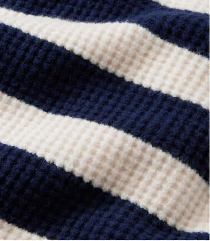 L.L.Bean | Women's SuperSoft Waffle Sweater, Polo Stripe