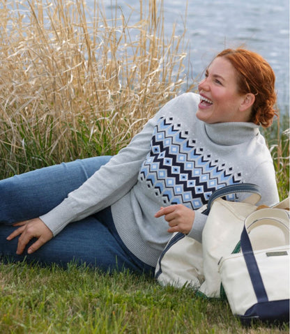 L.L.Bean | Women's Cotton/Cashmere Sweater, Turtleneck Intarsia