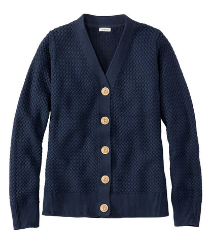 L.L.Bean | Women's Basketweave Sweater, Button-Front Cardigan