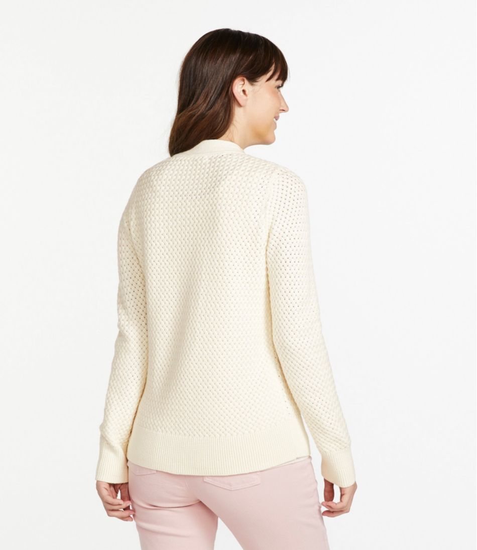 L.L.Bean | Women's Basketweave Sweater, Button-Front Cardigan