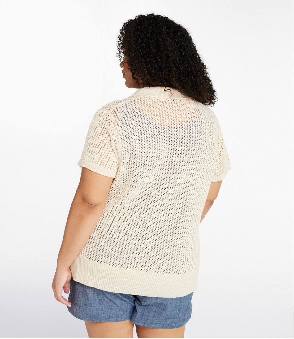 L.L.Bean | Women's Organic Cotton Slub Pointelle Sweater, Polo