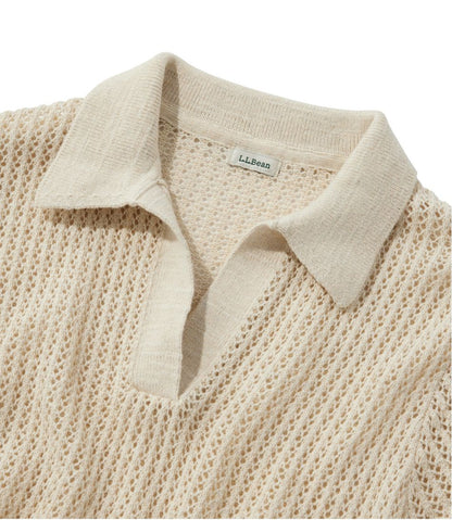 L.L.Bean | Women's Organic Cotton Slub Pointelle Sweater, Polo