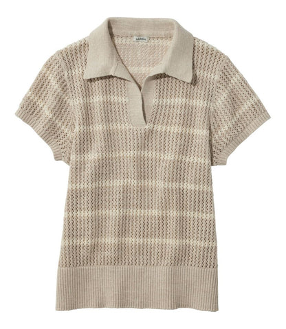 L.L.Bean | Women's Organic Cotton Slub Pointelle Sweater, Polo