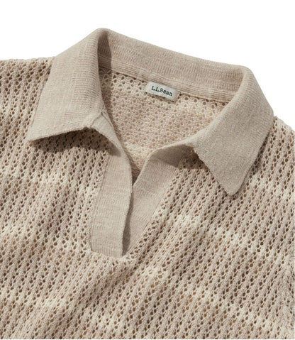 L.L.Bean | Women's Organic Cotton Slub Pointelle Sweater, Polo