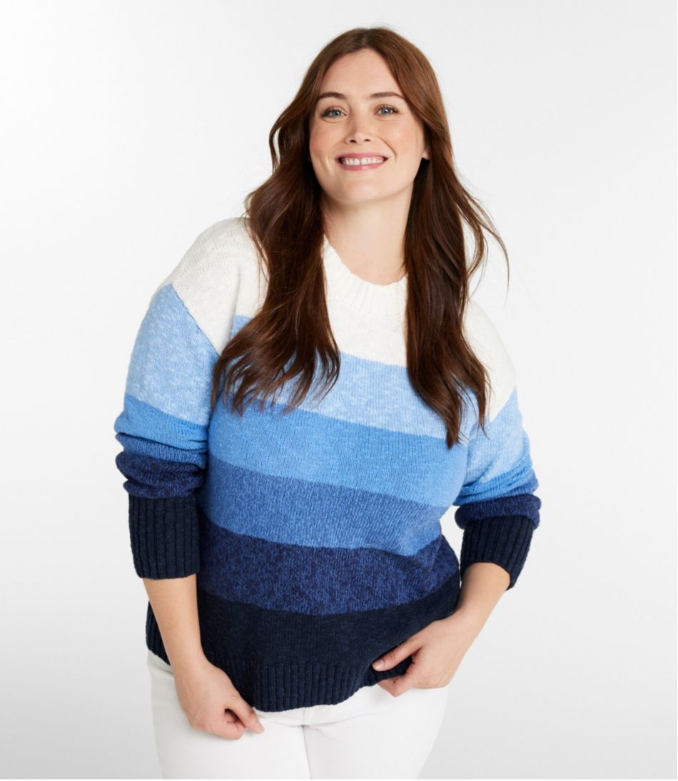 L.L.Bean | Women's Cotton Ragg Sweater, Crewneck Stripe