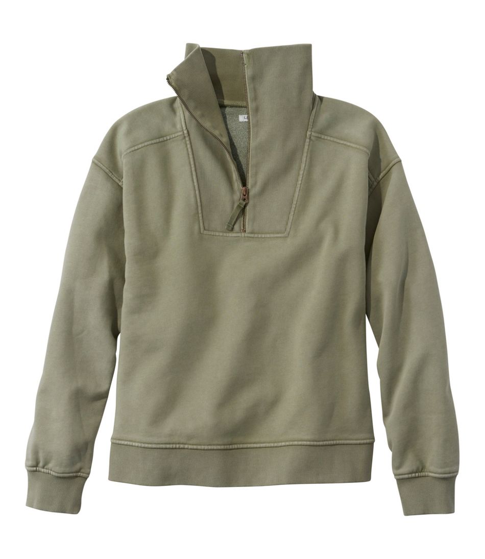 L.L.Bean | Women's Sunwashed Sweats, Quarter-Zip