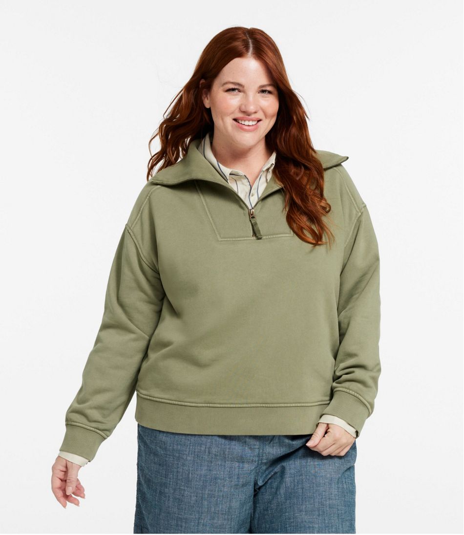 L.L.Bean | Women's Sunwashed Sweats, Quarter-Zip