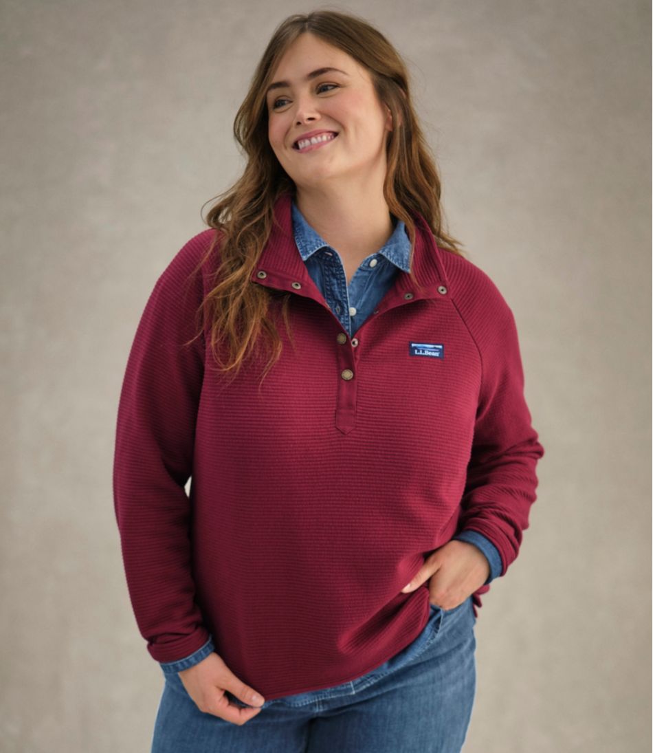 L.L.Bean | Women's Lakewashed Double-Knit Quarter-Snap