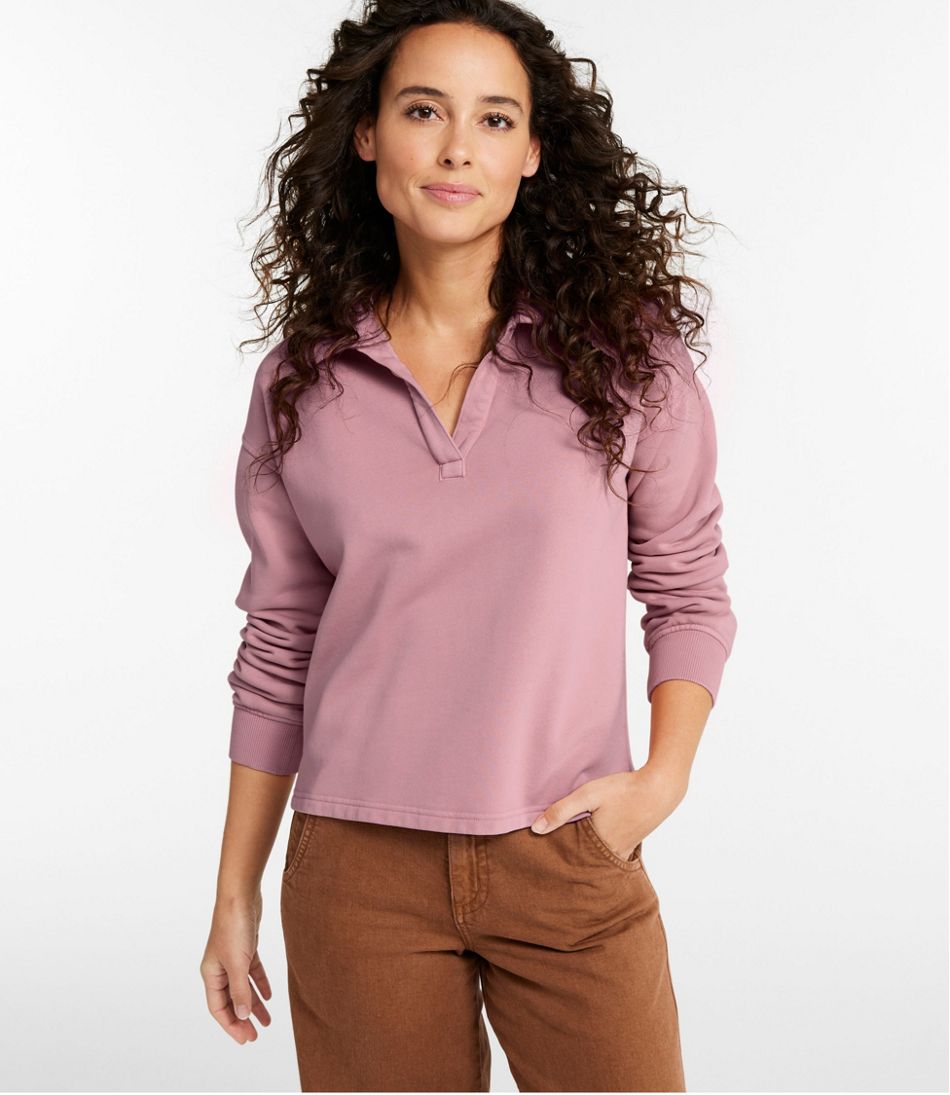 L.L.Bean | Women's Sunwashed Sweats, Splitneck Polo