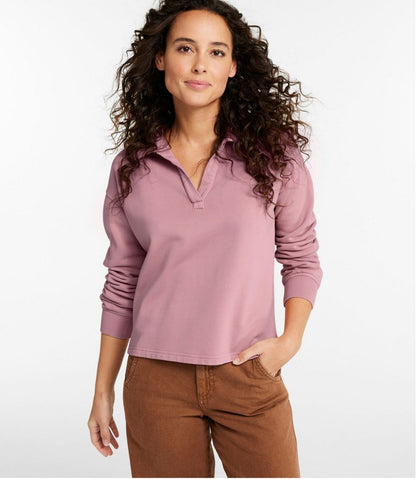 L.L.Bean | Women's Sunwashed Sweats, Splitneck Polo