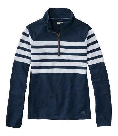 L.L.Bean | Women's Peaks Island Quarter-Zip Pullover, Stripe