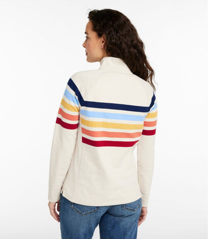 L.L.Bean | Women's Peaks Island Quarter-Zip Pullover, Stripe
