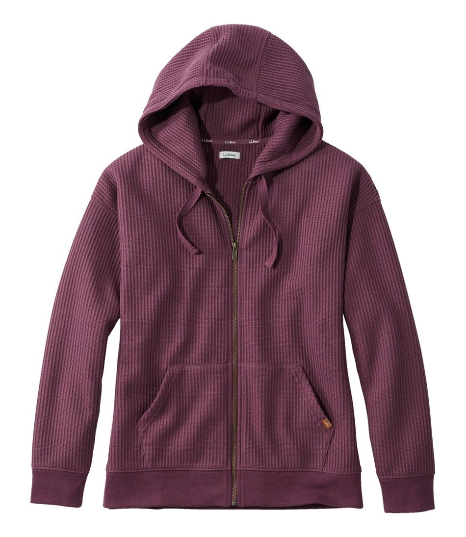 L.L.Bean | Women's Birchwood Brushed Waffle Full-Zip Hoodie