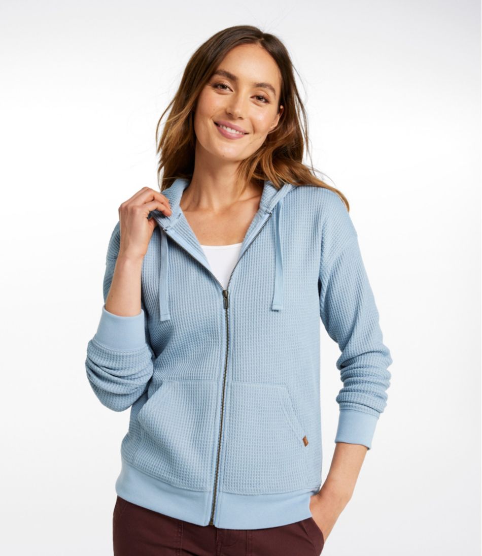 L.L.Bean | Women's Birchwood Brushed Waffle Full-Zip Hoodie