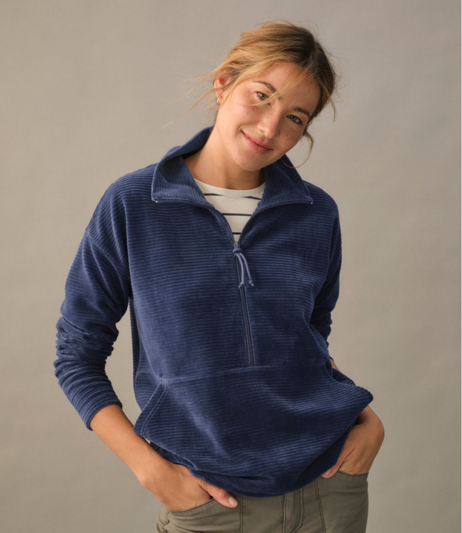L.L.Bean | Women's Soft Stretch Corduroy Pullover, Half-Zip