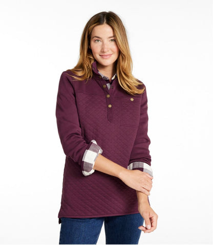 L.L.Bean | Women's Quilted Sweatshirt, Mockneck Tunic