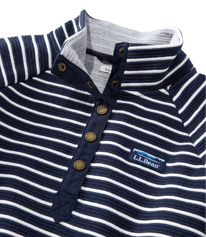 L.L.Bean | Women's Lakewashed Double-Knit Quarter-Snap, Stripe