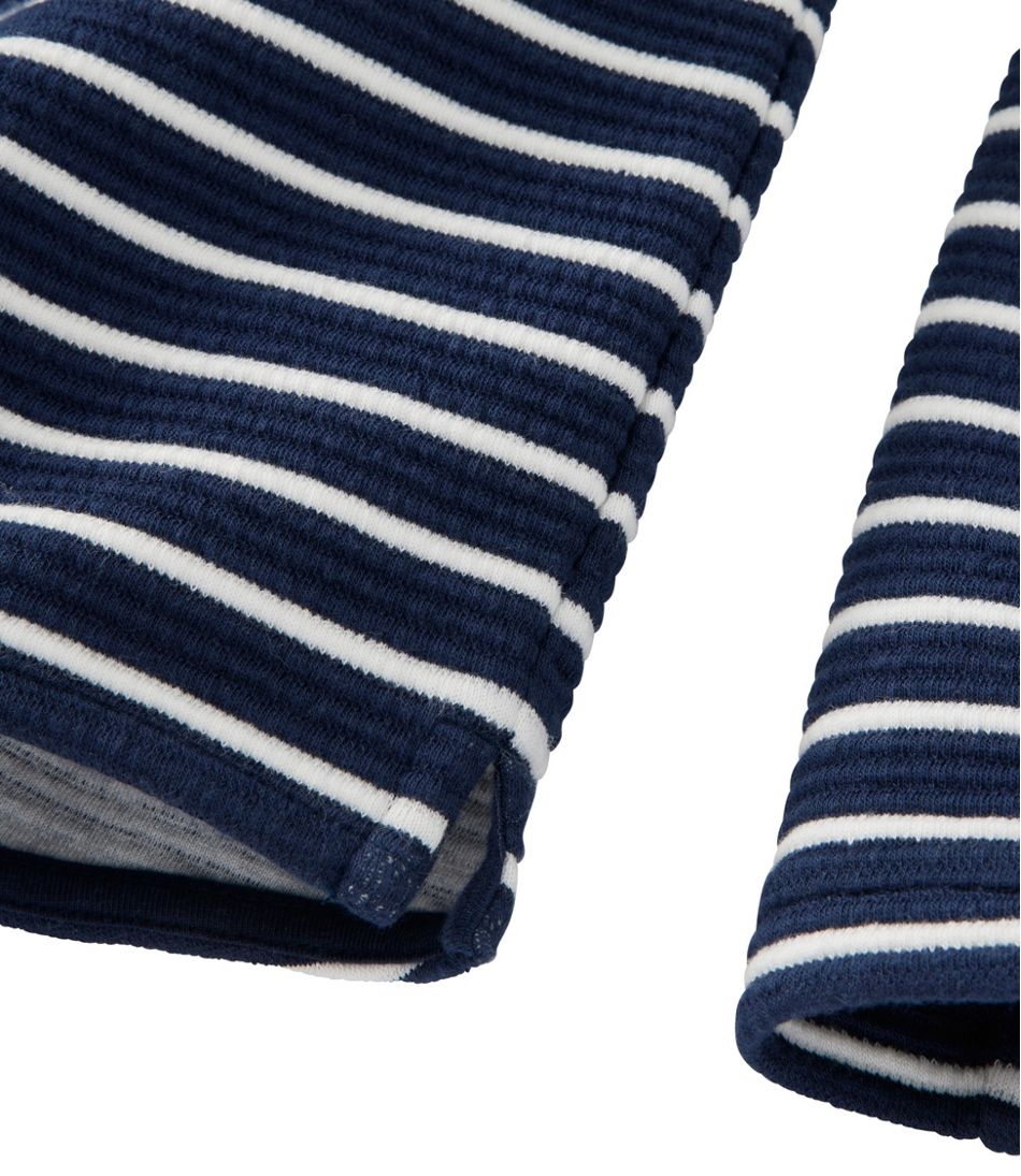 L.L.Bean | Women's Lakewashed Double-Knit Quarter-Snap, Stripe