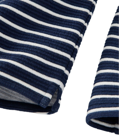 L.L.Bean | Women's Lakewashed Double-Knit Quarter-Snap, Stripe