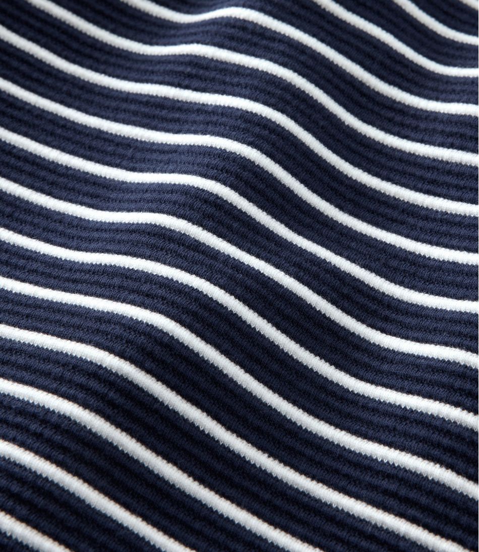 L.L.Bean | Women's Lakewashed Double-Knit Quarter-Snap, Stripe