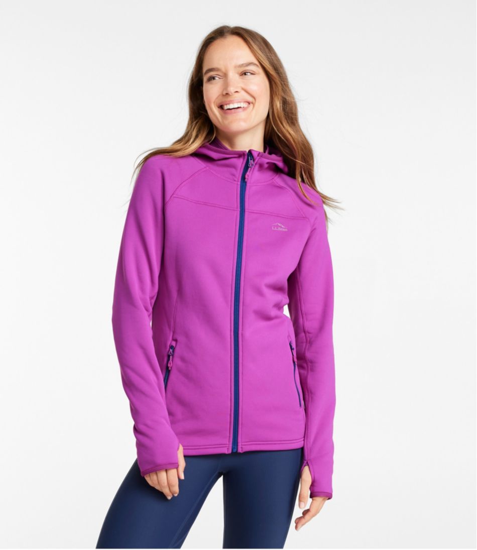 L.L.Bean | Women's PrimaLoft ThermaStretch Fleece Jacket, Hooded Full-Zip