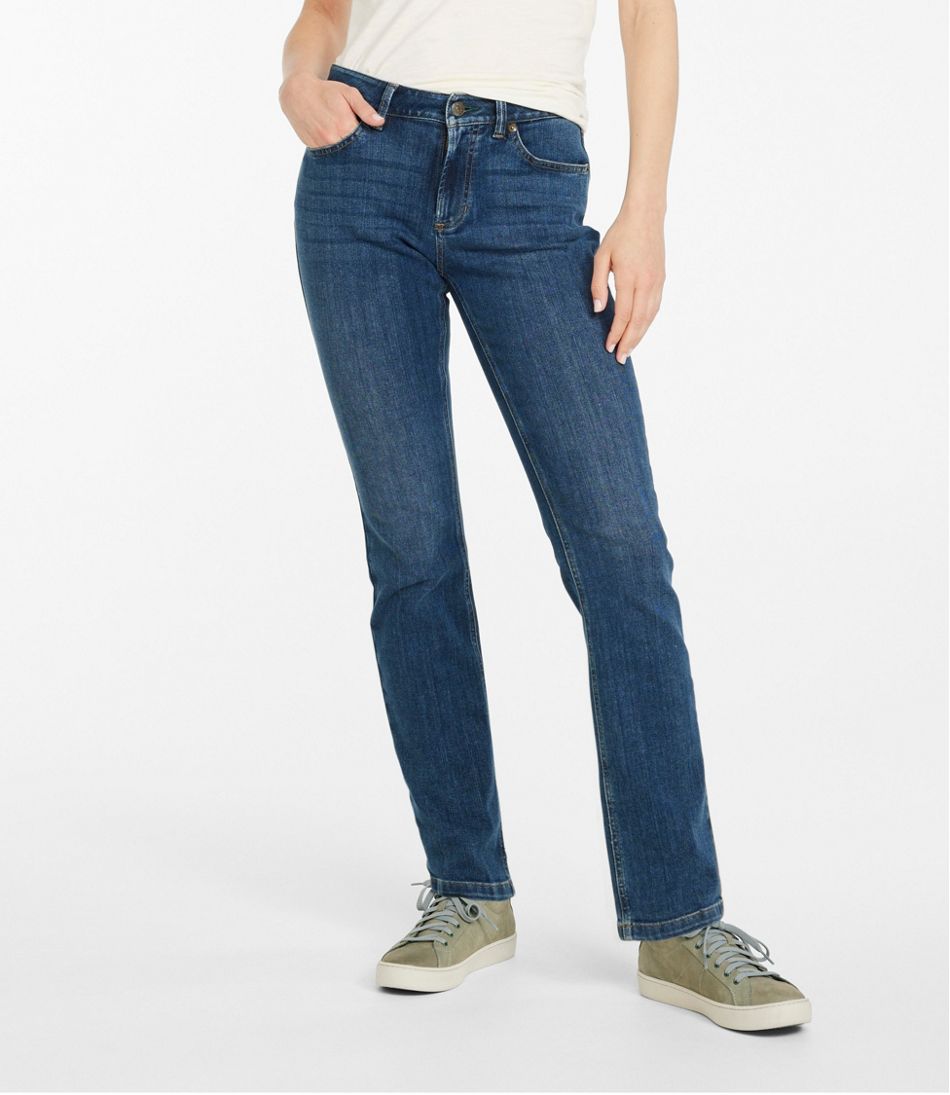 L.L.Bean | Women's BeanFlex® Jeans, Mid-Rise Straight-Leg