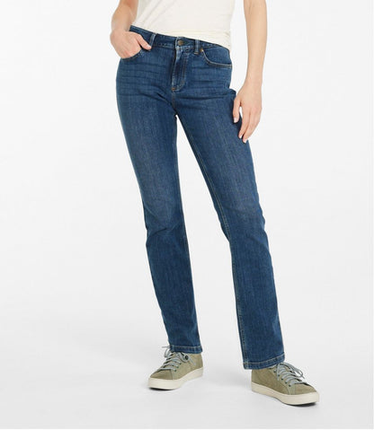 L.L.Bean | Women's BeanFlex® Jeans, Mid-Rise Straight-Leg