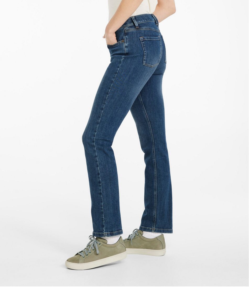L.L.Bean | Women's BeanFlex® Jeans, Mid-Rise Straight-Leg