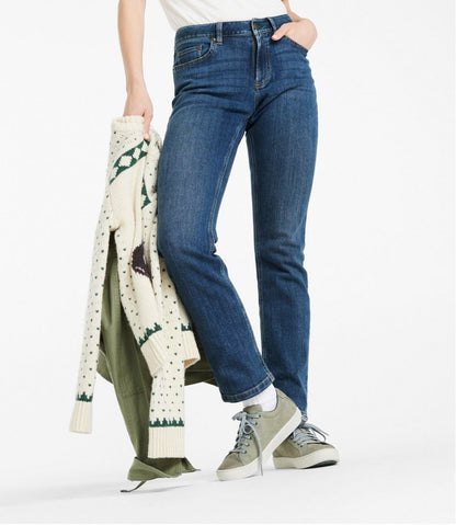 L.L.Bean | Women's BeanFlex® Jeans, Mid-Rise Straight-Leg
