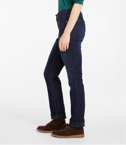 L.L.Bean | Women's BeanFlex® Jeans, Mid-Rise Straight-Leg Lined