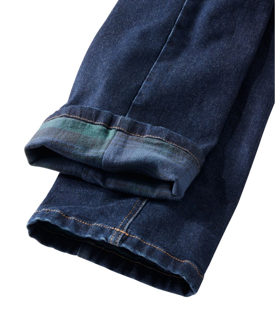 L.L.Bean | Women's BeanFlex® Jeans, Mid-Rise Straight-Leg Lined