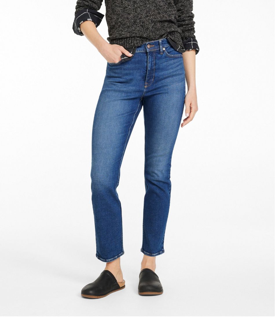 L.L.Bean | Women's Signature Super Stretch Jeans, High-Rise Skinny-Leg Ankle