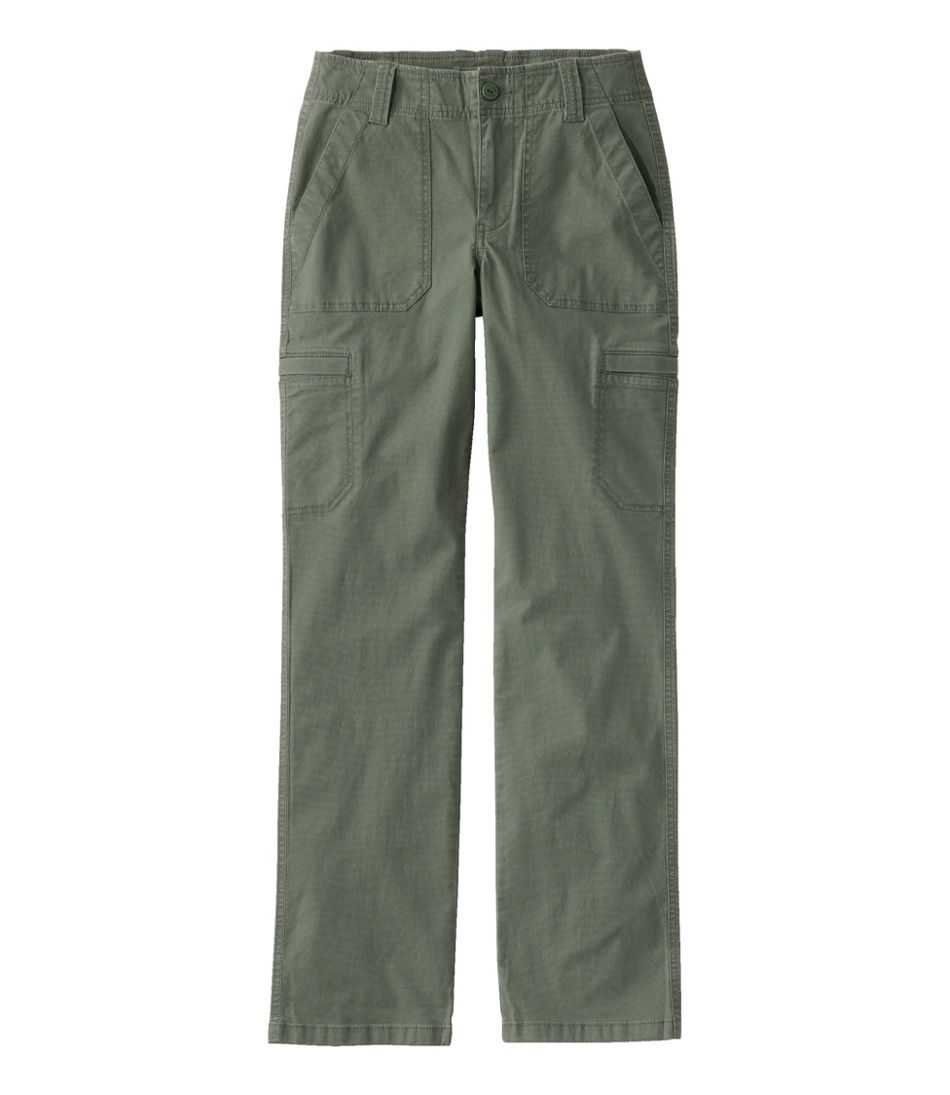 L.L.Bean | Women's 207 Vintage Cotton Canvas Pants, Mid-Rise Straight-Leg Cargo
