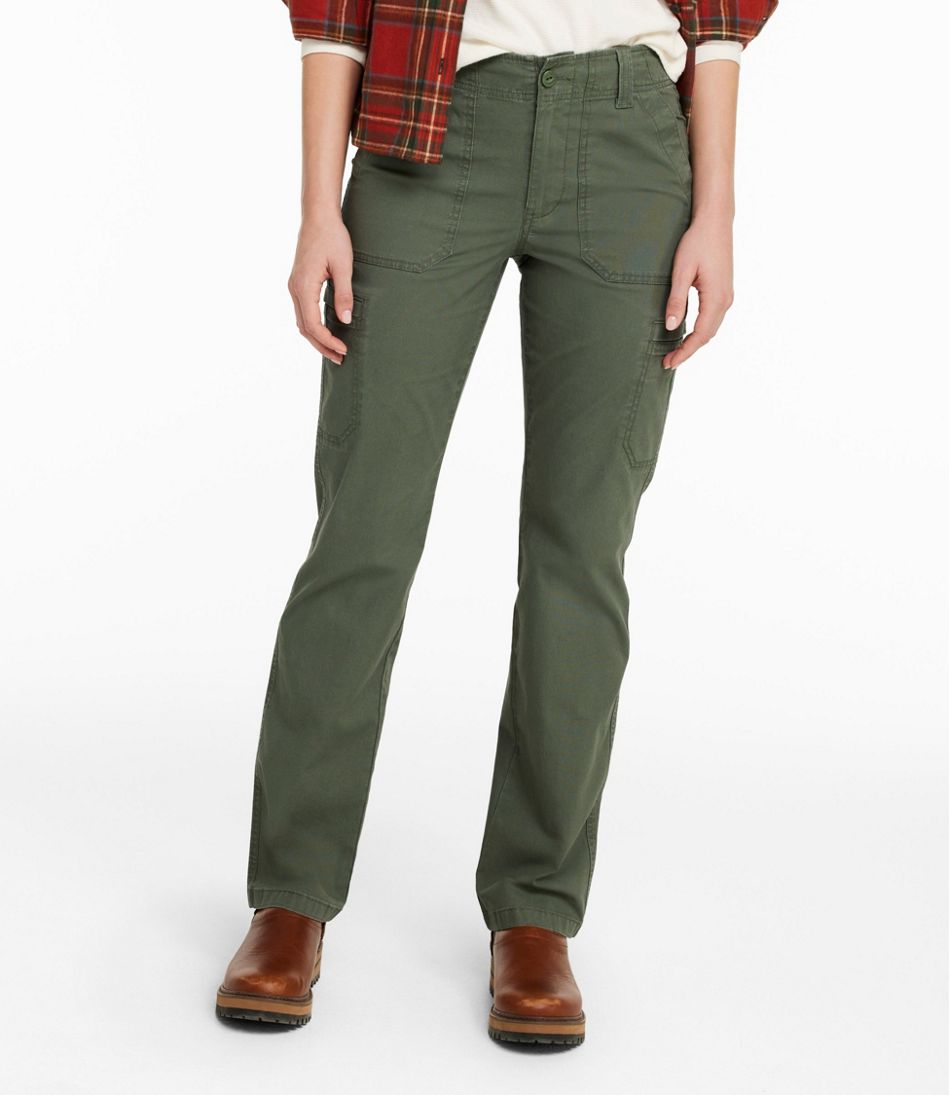 L.L.Bean | Women's 207 Vintage Cotton Canvas Pants, Mid-Rise Straight-Leg Cargo