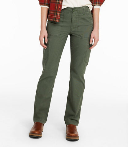 L.L.Bean | Women's 207 Vintage Cotton Canvas Pants, Mid-Rise Straight-Leg Cargo