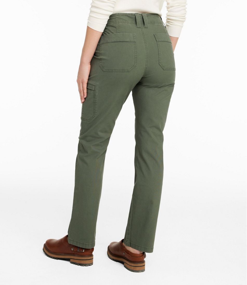 L.L.Bean | Women's 207 Vintage Cotton Canvas Pants, Mid-Rise Straight-Leg Cargo