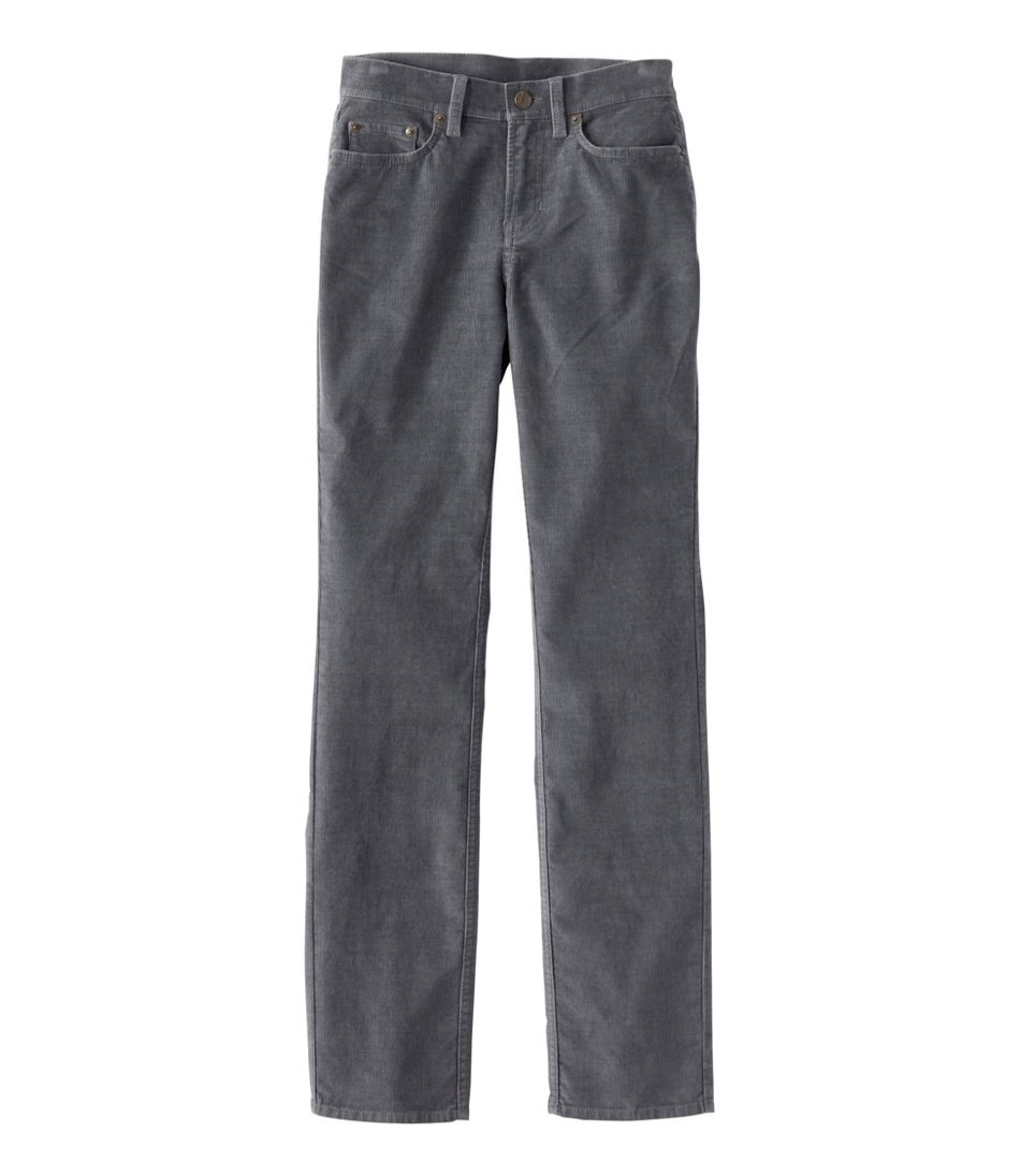 L.L.Bean | Women's BeanFlex Five-Pocket Corduroy Pants, Mid-Rise Straight-Leg