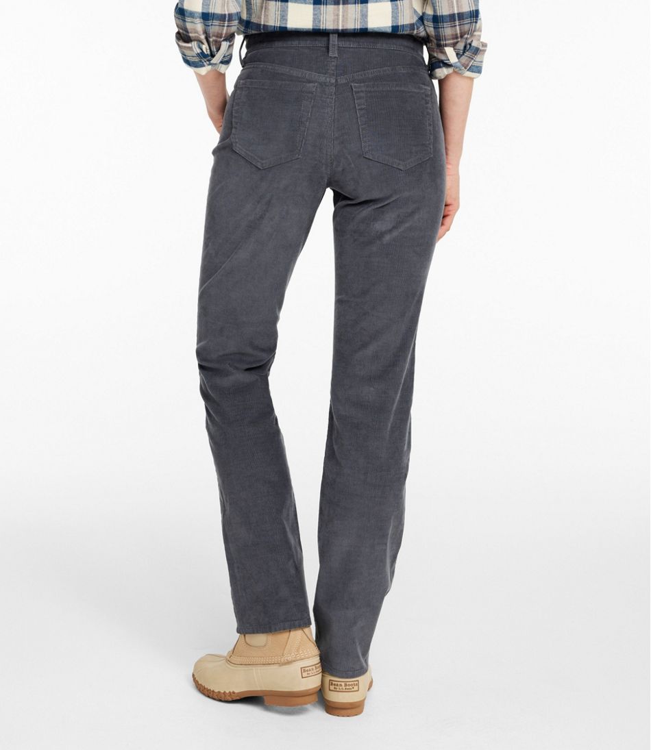 L.L.Bean | Women's BeanFlex Five-Pocket Corduroy Pants, Mid-Rise Straight-Leg