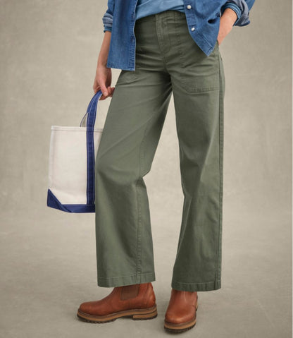 L.L.Bean | Women's 207 Vintage Cotton Canvas Pants, High-Rise Wide-Leg